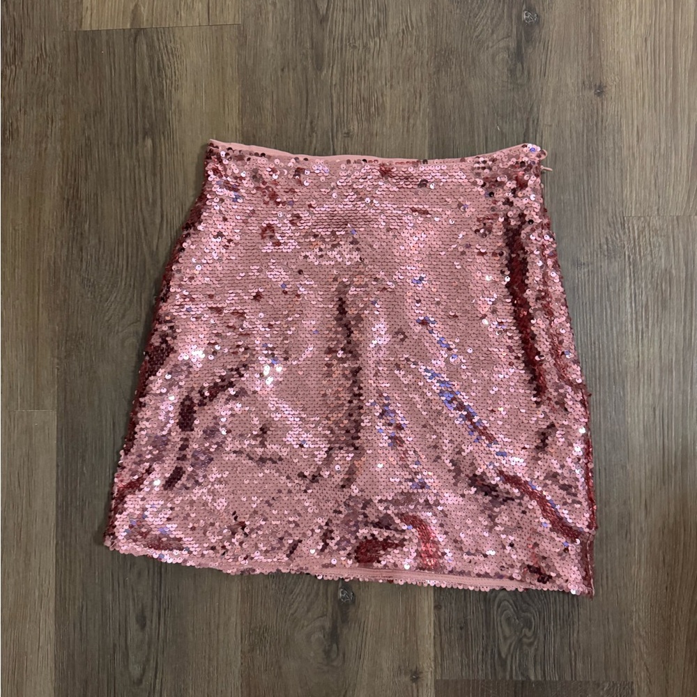 H&M Sequin Pink Skirt size 4